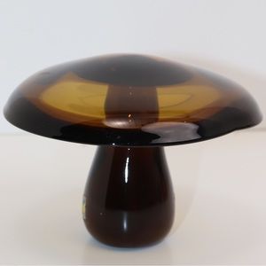 Vintage MCM Maleras Sweden Jumbo Glass Mushroom Paperweight